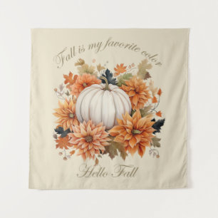 Hallo Herbst Aquarell Wildblumen Blätter Herbst Wandteppich