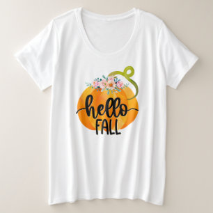 Hallo Herbst Autumn Anpassen Große Größe T-Shirt