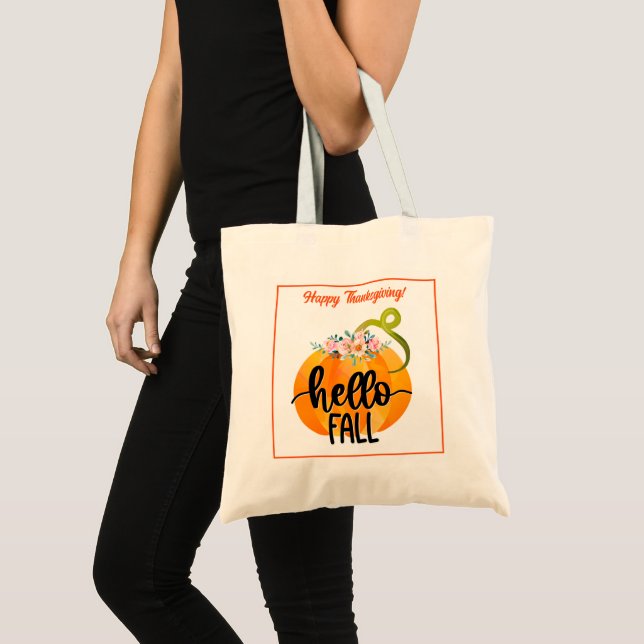 Hallo Herbst Autumn Anpassen Tragetasche (Vorderseite (Produkt))