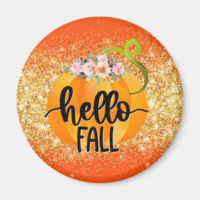 Hallo Herbst Autumn Text und Farbe anpassen Magnet (Vorne)