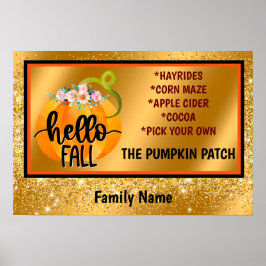 Hallo Herbst Autumn Text und Farbe anpassen Poster
