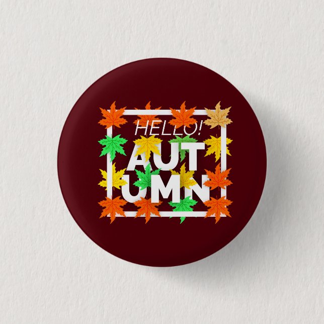 Hallo Herbst Button (Vorderseite)
