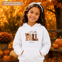 Hallo Herbst Cottagecore Patchwork Stil Kinder Hoodie