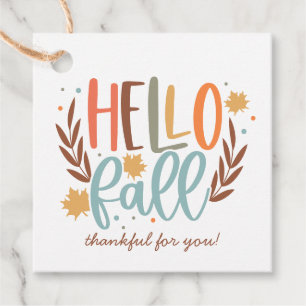 Hallo Herbst dankbar für Ihr Geschenk Gefallen Tag Geschenkanhänger