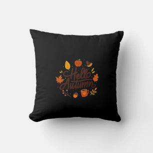 Hallo Herbst Dunkle Ästhetik Kürbis & Blätter Th Kissen