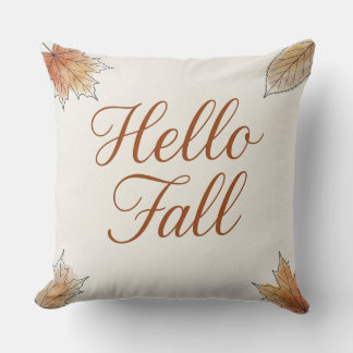 Hallo Herbst Elegantes Aquarell Herbstlaub  Kissen