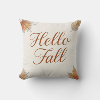 Hallo Herbst Elegantes Aquarell Herbstlaub  Kissen