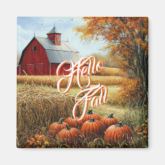 Hallo Herbst Erntedank Landhäuser Pumpkins Magnet