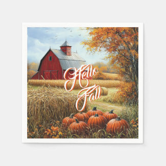 Hallo Herbst Erntedank Landhäuser Pumpkins Serviette