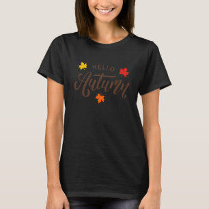 Hallo Herbst Fallende Herbstpumpenfallen für Fraue T-Shirt