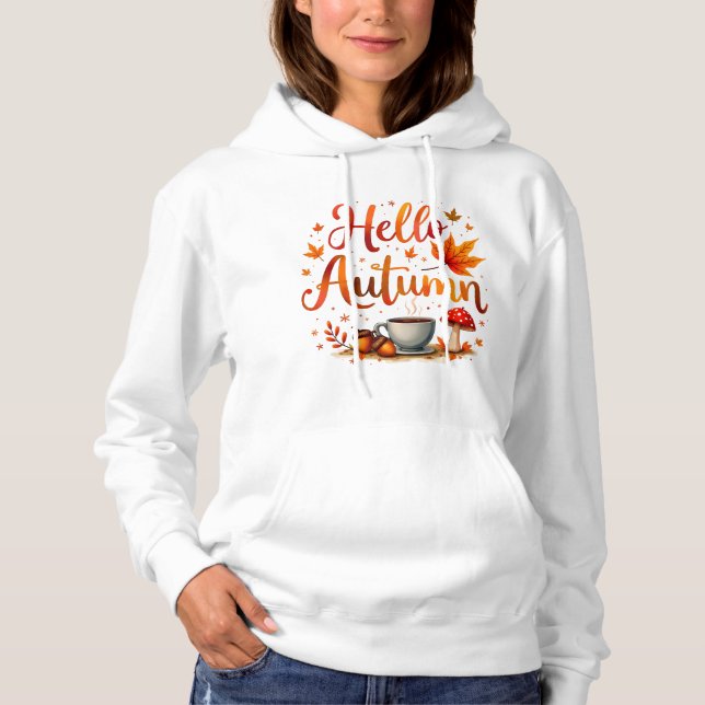 Hallo Herbst, gemütliche Nostalgie Hoodie (Vorderseite)