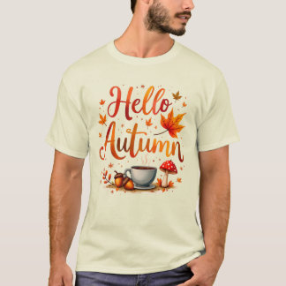Hallo Herbst, gemütliche Nostalgie T-Shirt