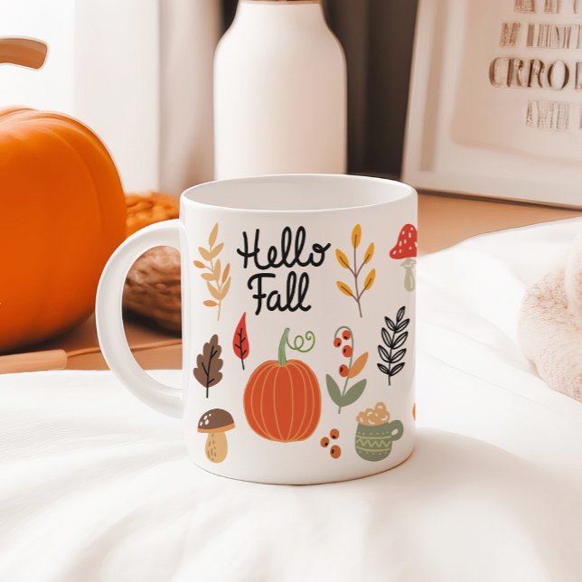 Hallo Herbst glücklicher Herbst Kaffeetasse (Von Creator hochgeladen)