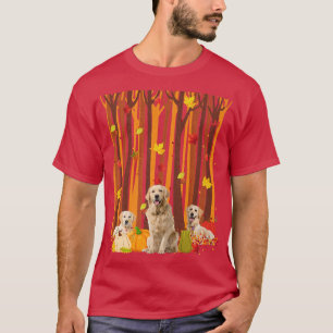 Hallo Herbst Golden Retriever Maple Leaf Fall Pump T-Shirt