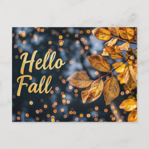 Hallo Herbst Grußkarte mit Blume Postkarte