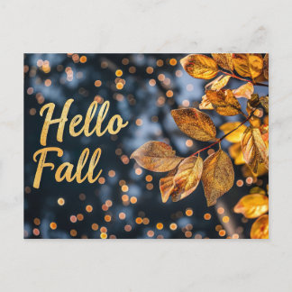Hallo Herbst Grußkarte mit Blume Postkarte