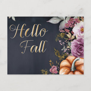 Hallo Herbst Grußkarte mit Blume Postkarte