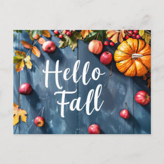 Hallo Herbst Grußkarte mit Blume Postkarte