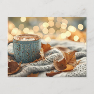 Hallo Herbst Grußkarte mit Tasse Postkarte