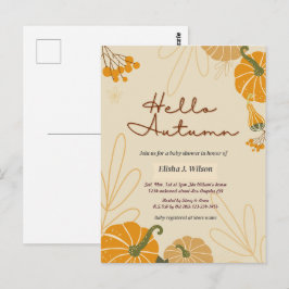 Hallo Herbst Herbst Babydusche Geburtstagsparty in Postkarte
