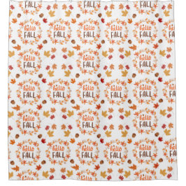 Hallo Herbst Herbst Blätter Nahtloses Muster Duschvorhang