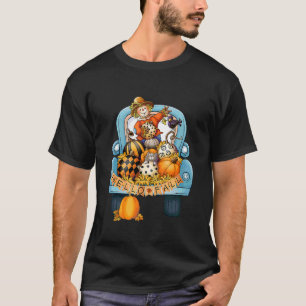 Hallo Herbst Herbst Pickup Kürbisfeld Blätter Narb T-Shirt