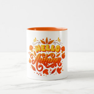 Hallo Herbst Herbstlaub Kaffeetasse   Cozy Two-Ton