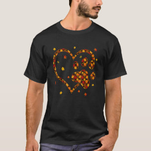 Hallo Herbst Herbstleaf Dog & Cat Paw Print Pers K T-Shirt