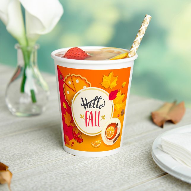 Hallo Herbst Herbstleaves und Pumpkin Pie Pappbecher (Von Creator hochgeladen)