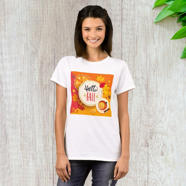 Hallo Herbst Herbstleaves und Pumpkin Pie T-Shirt (Von Creator hochgeladen)