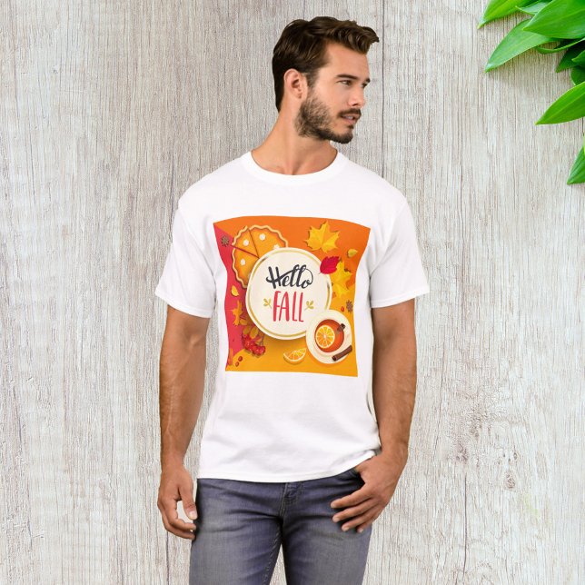 Hallo Herbst Herbstleaves und Pumpkin Pie T-Shirt (Von Creator hochgeladen)