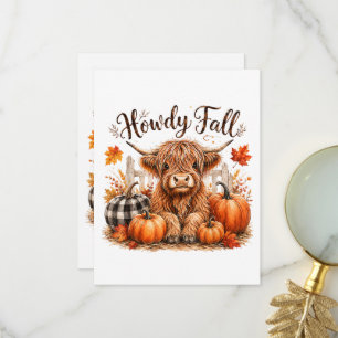 Hallo Herbst Highland-Kuh Frohes Erntedankfest Her Dankeskarte