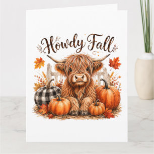 Hallo Herbst Highland-Kuh Frohes Erntedankfest Her Karte