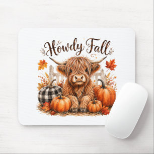 Hallo Herbst Highland-Kuh Frohes Erntedankfest Her Mousepad