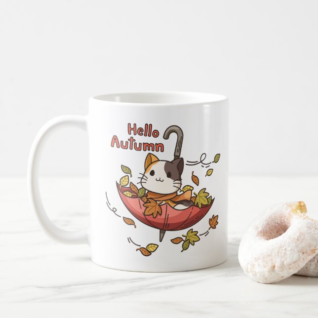 Hallo Herbst Kaffeetasse (Mit Donut)