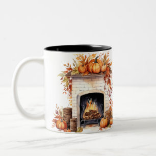 Hallo Herbst-Kaffeetasse, Herbst-Tasse, Vintage-He Zweifarbige Tasse