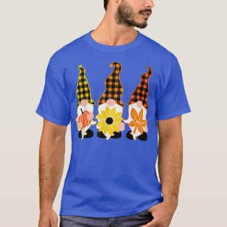 Hallo Herbst Karierte Gnome Verließ Pumpkin Gewürz T-Shirt