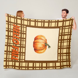 Hallo Herbst Karierter Herbst mit Pumpdesign Fleecedecke