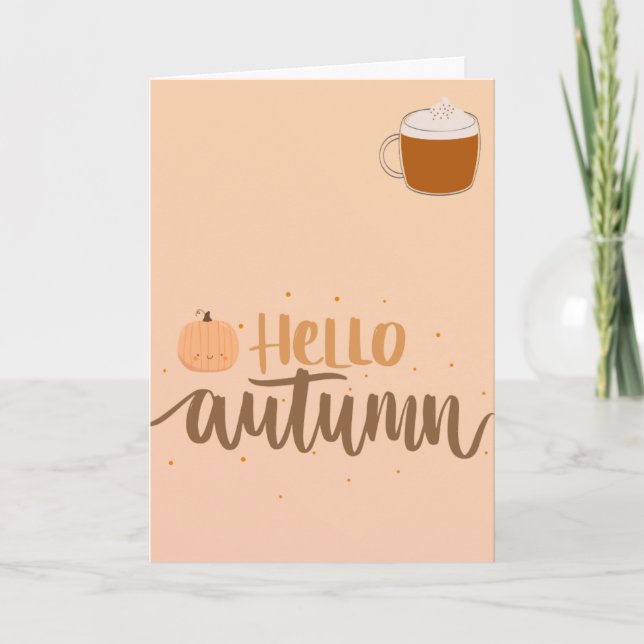 Hallo Herbst Kürbis Grüße Karte (Vorderseite)