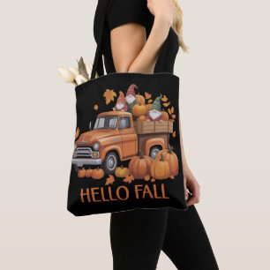 Hallo Herbst-Kürbis-Pickup-Truck-Gnom-Herbstbaum 