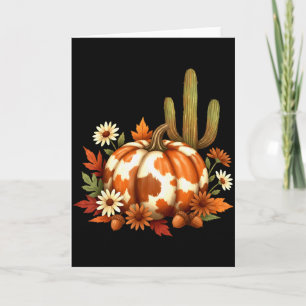 Hallo Herbst-Kürbis Retro Western Cowboy Kuh Hallo Karte