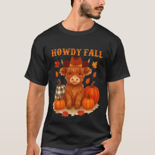 Hallo Herbst Lustige Süße Kuh Erntedankfest Herbst T-Shirt