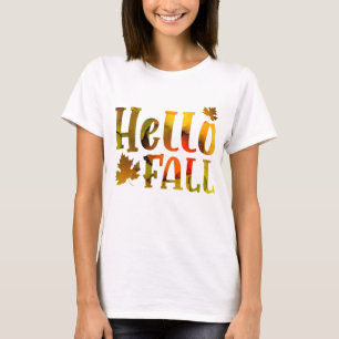 Hallo Herbst Mapfelblatt Zitat Herbst T-Shirt