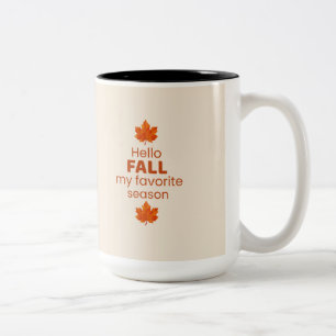 Hallo Herbst Meine Lieblingsjahreszeit Design Zweifarbige Tasse