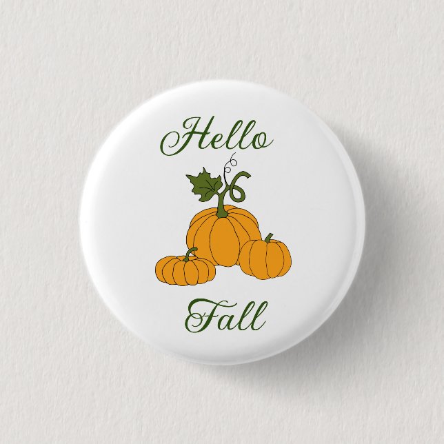 Hallo Herbst Minimalist Cute   Button (Vorderseite)