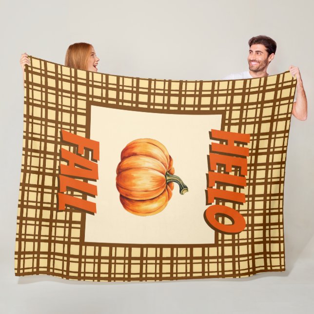 Hallo Herbst - Natur Pumpkin Kariert Gemütlichen H Fleecedecke (Beispiel)