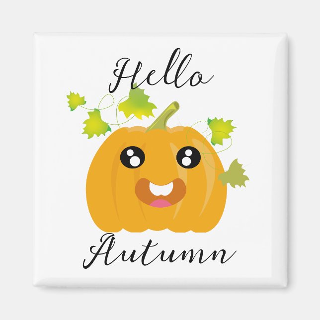 Hallo Herbst - Niedlicher Halloween Pumpkin Magnet (Vorne)