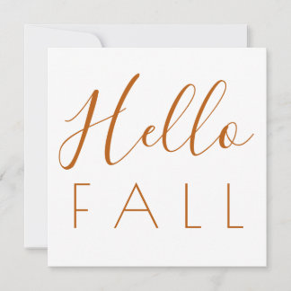 Hallo Herbst Orange Minimalistische Typografie Her Mitteilungskarte