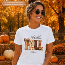 Hallo Herbst-Patchwork-Stil Buchstaben Personalisi