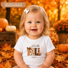 Hallo Herbst Personalisierter Patchwork-Stil Buchs Baby Strampler